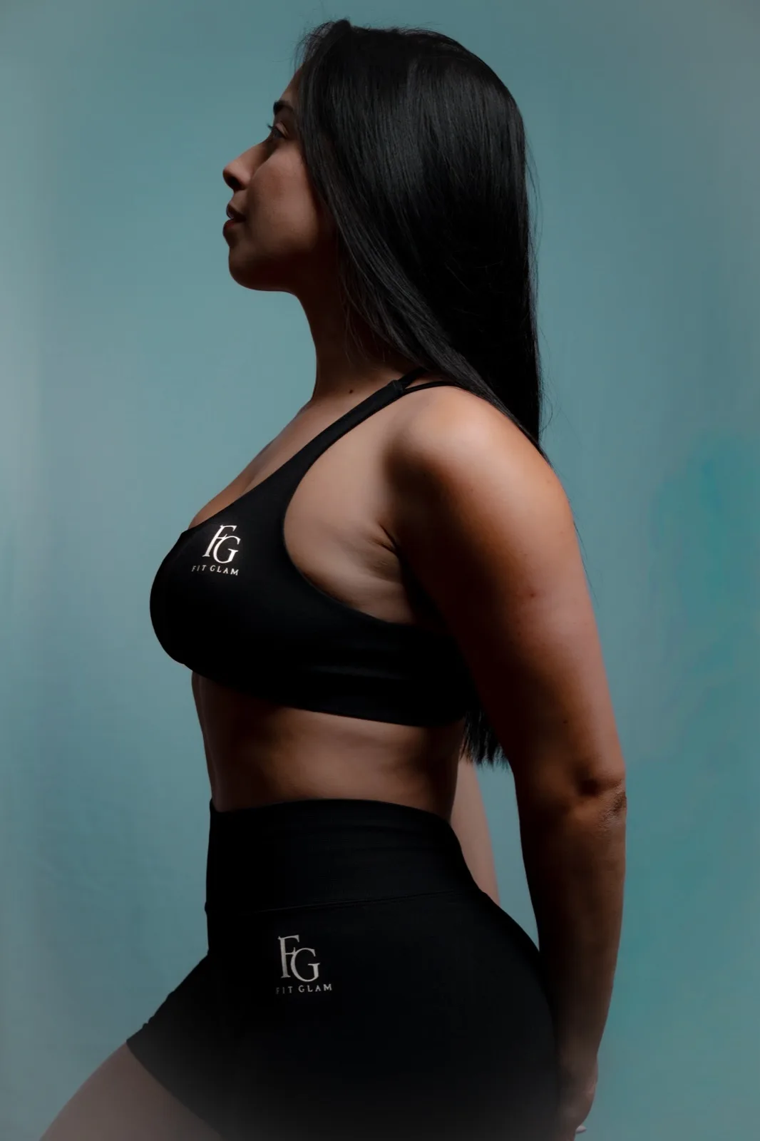 FitGlam Obsidian Sculpt — sports bra and short